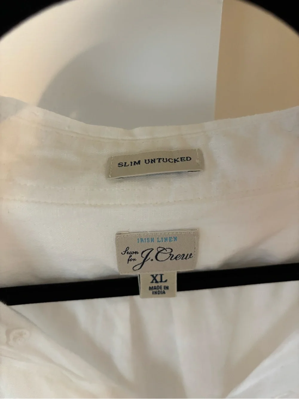 J.Crew Baird McNutt Irish Linen Shirt Slim Untucked White Size XL - white linen